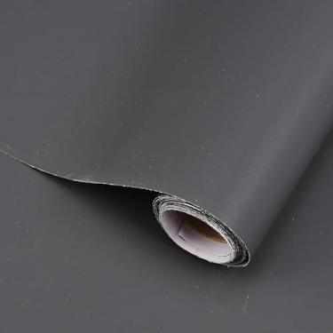 Imagem de AuMoHall Papel de parede cinza escuro à prova d'água, autoadesivo, papel de contato para armários, quarto, móveis, fácil instalação, adesivo removível, sem danos na parede (60 cm x 500 cm)
