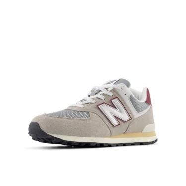 Imagem de New Balance Tênis masculino 574 V1 com cadarço, Pedra árida/vinho monarca, 20