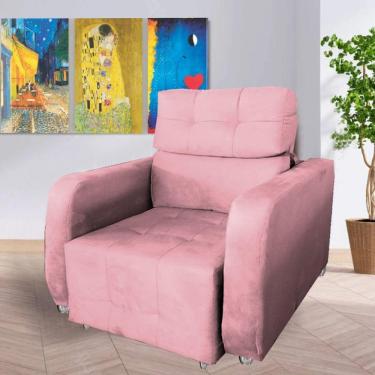 Imagem de Poltrona Reclinavel Sala De Estar Safira Amamentação Rosa