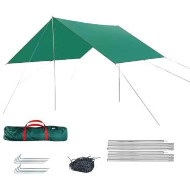 Imagem de Toldo Impermeável Portátil 3x3m Para Camping, Praia e Viagens – Toldo Multifuncional à Prova de Chuva e Vento(verde escuro,3m*3m)