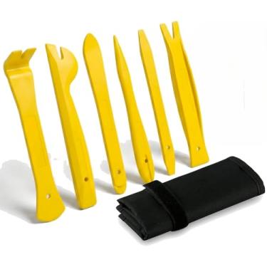 Imagem de Jogo de Espátulas Automotivas TKN06 The Black Tools – 6 Peças em Nylon com Estojo