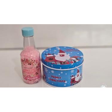 Imagem de Kit composto por 01 Vela Natalina e 01 Escalda Pés, Produto Artesanal Brasileiro, Lata Decorativa Natalina Merry Christmas