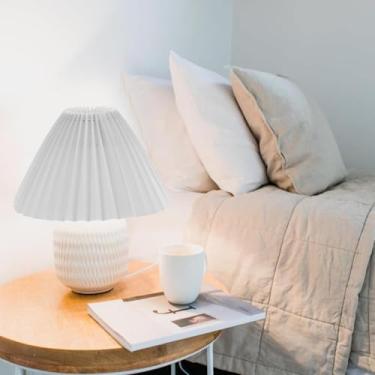 Imagem de MotiveTech Abajur de tecido plissado, acessórios modernos para abajur, capa decorativa para luminária de parede, capa para luminária de chão, para café ou, S