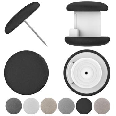 Imagem de Uzpomel Clipes de edredom clássicos de linho, fixadores de pino de dupla face de metal, conjunto de 6, várias cores disponíveis, sistema de prevenção de turno de edredom (preto)