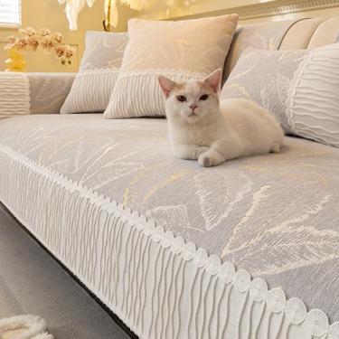 Imagem de HGTRH Capas para sofá Chaise, capa sofá Chaise Longue, capas de sofá 3 e 2 lugares ajustáveis, lavável sem desaparecer Grey Pillowcase 45 * 45