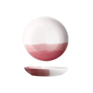 Imagem de prato de lanche Tigelas redondas para molho, pires de cerâmica, prato para, sobremesa, acompanhamento, utensílios cozinha, restaurante tigela de sopa(Red)