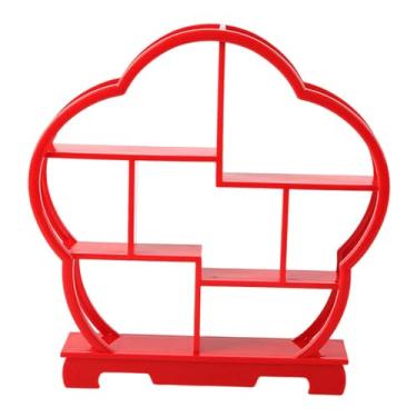 Imagem de Wswqop Expositor de madeira com suporte para flores, organizador para decoração de casa, arranjos de doces para casamentos e muito mais. Ideal para exibir, Vermelho