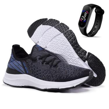 Imagem de Tênis Caminhada Sport Treino e Academia Keep Moving + Relógio Digital (42, Preto)