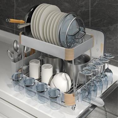 Imagem de Escorredor de Louça Multiuso 2 Andares Cinza Cozinha Deend