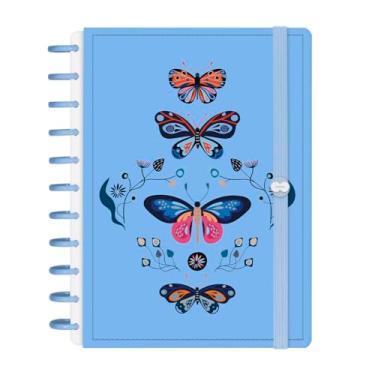 Imagem de Caderno Iscool Disc Inteligente 140 Folhas Butterfly Azul Claro G+