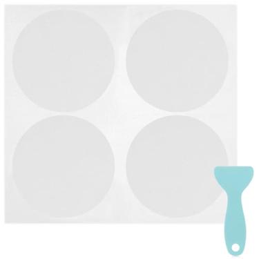 Imagem de S&X Adesivos antiderrapantes para banheira pacote com 24 (transparentes) | Lixa redonda de 10 cm com acabamento liso texturizado | Decalques antiderrapantes para piso de chuveiro para azulejo e