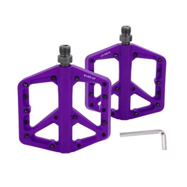 Imagem de Partuto Pedal de bicicleta nylon sem tiras reflexivas ajuste roxo 14 mm eixos pedal de bicicleta antiderrapante para bicicletas de estrada BMX MTB 1 par