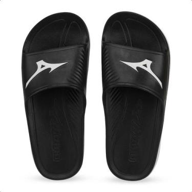 Imagem de Chinelo Masculino Mizuno Slide Enerzy 106049049, Preto, Branco, Branco