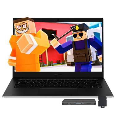 Imagem de SAMSUNG Galaxy Chromebook Go de 14 polegadas, Intel Celeron N4500, 4 GB LPDDR4X, 288 GB de armazenamento (128 GB eMMC 160 GB de estação de ancoragem), Intel UHD Graphics, bateria de longa duração