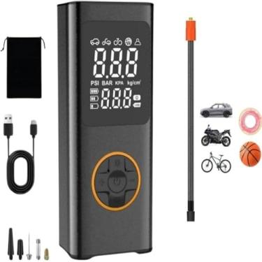 Imagem de Bomba infladora digital portatil para carros e bicicletas, veloz