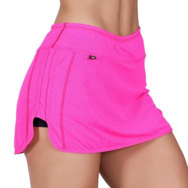 Imagem de Short Saia Fitness Feminino Corrida Dry Com Short Interno Orbis - Branco, M-Feminino