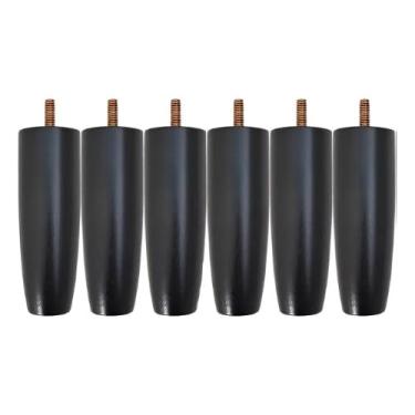 Imagem de Kit 6 Pés para Sofá Cama Box Puff Armário Poltrona Plastico Reforçado Fácil Montagem