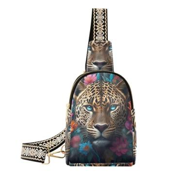 Imagem de CEBUGI Bolsa tiracolo feminina de leopardo pequena de couro, pochete para caminhadas, viagens ao ar livre