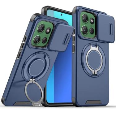 Imagem de Anlalish Capa compatível com Moto G Stylus 2025 com suporte, capa resistente à prova de choque para Motorola Moto G Stylus 2025 com capa de câmera (azul)