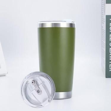 Imagem de CWPJUNDGP Caneca de carro de aço inoxidável de 590 ml, caneca de carro de camada dupla, isolamento térmico, isolamento térmico, copo mestre de gelo, grande capacidade