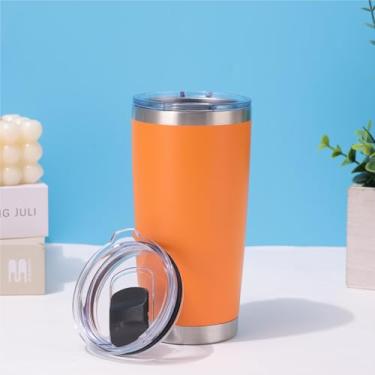 Imagem de CWPJUNDGP Caneca de carro de aço inoxidável de 590 ml, caneca de carro de camada dupla, isolamento térmico, isolamento térmico, copo mestre de gelo, grande capacidade