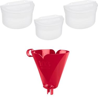 Imagem de Kit com 1 Suporte de Filtro de Café Vermelho 103 + 3 Saleiro Plástico 885ml Atóxico