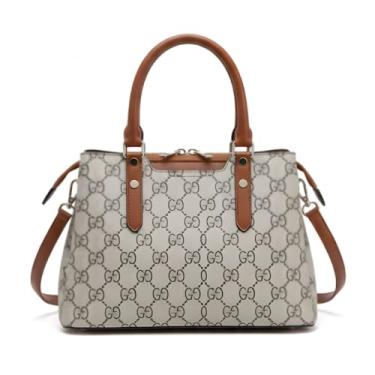 Imagem de Bolsa Feminina Couro Sintético Social Bolsa de Ombro Mão Transversal Multicamadas Tamanho Grande (Modelo 1)