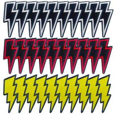 Imagem de Patch Lightning Bolt Iron on Patch Thunderbolt costurado para roupas, chapéus, mochilas, jaquetas e bolsas
