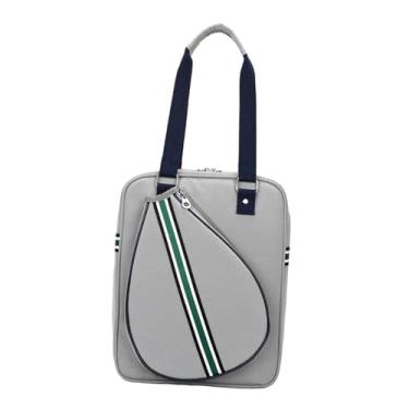 Imagem de Generic Bolsa de tênis tipo tote, bolsa para raquete de tênis para homens e mulheres, impermeável, ideal para sessões de exercícios ao ar livre, Ombro Cinza1
