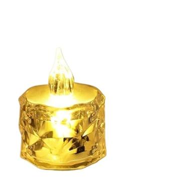 Imagem de 10 Conjuntos Mini Cristal Transparente Velas Luz Led Eletrônica Decorativa- Ideal para Decoração em Massa de Casamentos ou Restaurantes(Velas-10PCS)