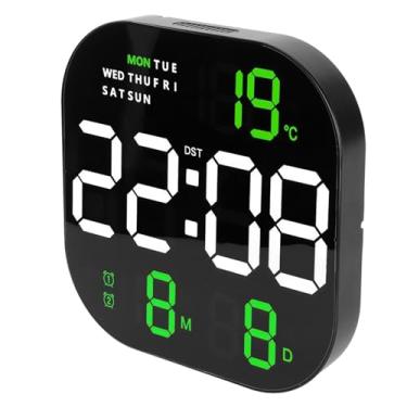 Imagem de Generic Relógio de Parede Eletrônico, Relógio Eletrônico de Tela Grande, Multifuncional, Luminoso, Controle Remoto, Função de Alarme, Usb 5v, para Sala de Estudo (Luz verde de duas cores)