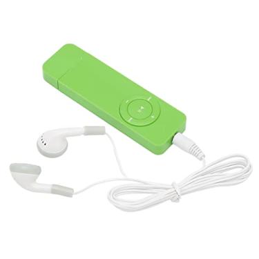 Imagem de Cryfokt Mini Reprodutor de Música MP3 Portátil Com Bateria de Longa Duração, Reprodutor de MP3 de Bolso para Ouvir Romances, Suporte para Cartão de Memória de até 64 GB (Verde)