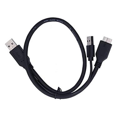 Imagem de Generic Cabo de Dados USB 2.0 Macho para Macho Com Fonte de Alimentação para Disco Rígido Móvel Preto 1,6 Pés para Disco Rígido de Uso Geral