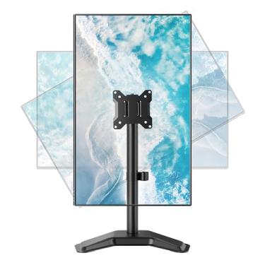 Imagem de monTEK Suporte de monitor único estável, braço de monitor independente para tela de 17 a 32 polegadas e capacidade de 10 kg, suporte de mesa de altura ajustável com giro e inclinação, VESA 75 x 75/100