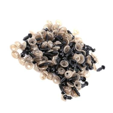 Imagem de Generic 100 Peças Olhos de Segurança de Boneca de Plástico Preto Durável Com Arruelas para Brinquedos DIY de Ursinho de Pelúcia, Design de Linha para Fixação Firme, Adequados para Bonecas e Animais de Pelúcia (plástico 4)