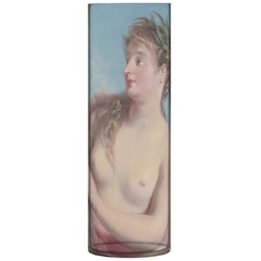 Imagem de Antoine Watteau Pintura Quellnymphe Vaso cilíndrico buquê de flores vasos e plantadores de plástico personalizado floral moderno vasos decorações, 30 cm x 9,9 cm