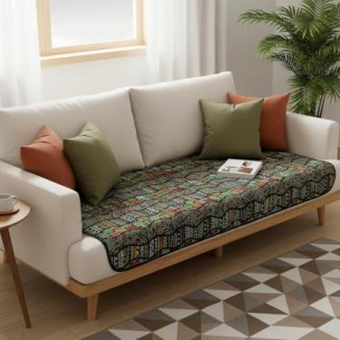 Imagem de Capa Protetora para Assento Sofás de 2 e 3 Lugares - Com lona Impermeável (Preta Tribal)