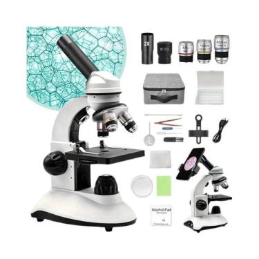 Imagem de Microscópio Biológico Monocular De Metal Com LED Duplo Para Crianças, 