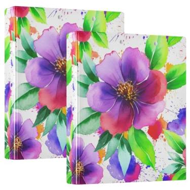 Imagem de Pétalas vermelhas roxas vibrantes com 3 anéis de 3 anéis, 200 folhas, cadernos divertidos, caderno, fichário de escritório, 31,5 x 27 x 6 cm, 1 pacote