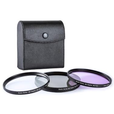 Imagem de Kit de filtro de 3 peças multi-revestido de 58 mm (UV-CPL-FLD) para DSLR Canon EOS Rebel 70D 77D 80D 90D T8i T7 T7i T6i T6s T6 T5i T5 T4i T3i T100 SL1 SL2 SL3 e mais