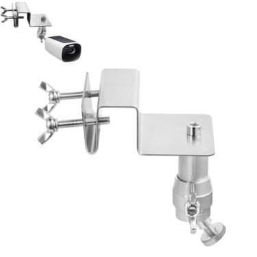 Imagem de Tonton Suporte de calha de aço inoxidável compatível com eufy Security SoloCam S220/C210, eufyCam 2C/2C Pro, 3/S330, 2/2 Pro, 3C/S300, suporte ajustável sem perfuração de 360° à prova de intempéries
