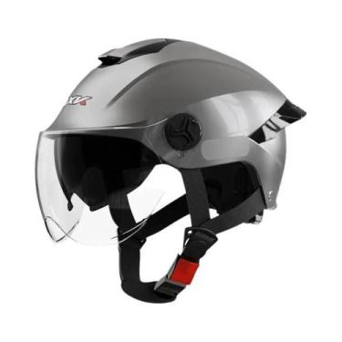 Imagem de Capacete De Motocicleta Aberto Preto De Verão Com Proteção Contra Impa