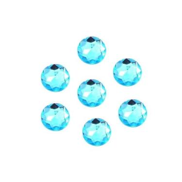 Imagem de Cabochões redondos de 8 mm com borda chanfrada, strass de plástico traseiro plano, pedras de acrílico galvanizadas para joias DIY, arte de unhas, enfeites artesanais (cor 4)