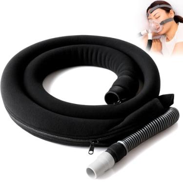 Imagem de Vive CPAP Hose Cover (6 Feet) - Tubing Accessories - Fits BiPAP Machines, Slimline Tubes - Soft Fleece Insulator - Prevents Condensation and Noise - Pet Protection Zipper Wrap - Sleep Mask Accessory