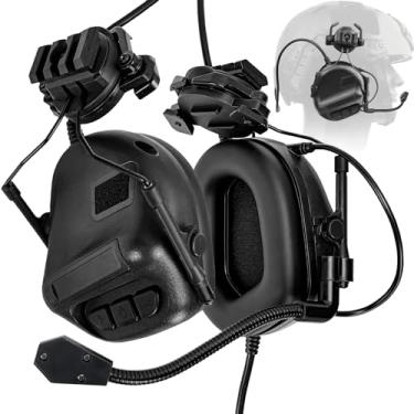 Imagem de HANSTRONG GEAR Fone de ouvido tático, intercomunicador de energia ilimitada, com microfone, à prova d'água, fone de ouvido (função de redução de ruído) para caça de airsoft