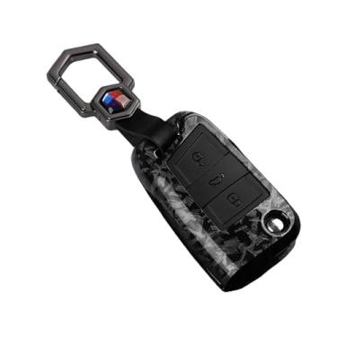 Imagem de Capa de chave de carro em fibra de carbono ABS compatível com VW Golf 7 MK7 Tiguan MK2 compatível com SEAT Ateca Leon FR 2 Ibiza compatível com Skoda Octavia(Fcarbon A3 Set1)