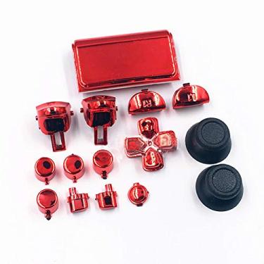 Imagem de Novo controle Dpad L2 R2 L1 R1 botão gatilho Dpad polegares para PS4 Pro Slim JDM 040 JDS040 JDM 050 JDS050 4.0 5.0 versões - vermelho cromado