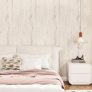 Imagem de EPPKILY Papel de contato de madeira clara para bancadas, papel de parede de madeira autoadesivo à prova d'água, papel de contato de grão de madeira espesso para armário de cozinha, capas de bancada