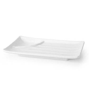 Imagem de Prato Sushi Sashimi com Porta Molho Gourmet Mix Branco