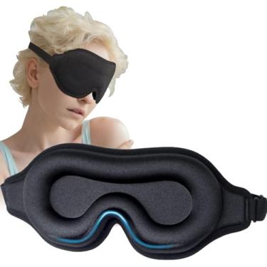Imagem de Máscara de dormir para mulheres e homens, máscara ocular 3D sem pressão para dormir, máscara blackout para dormir com alça ajustável, capas respiráveis e macias para dormir, viagens, ioga, avião